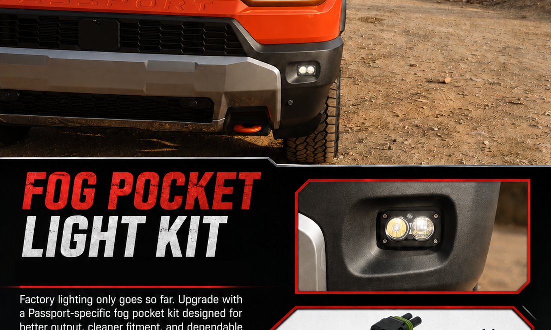 Fog Pocket Light Kit with Adaptive Plug & Play Harness by Jsport USA