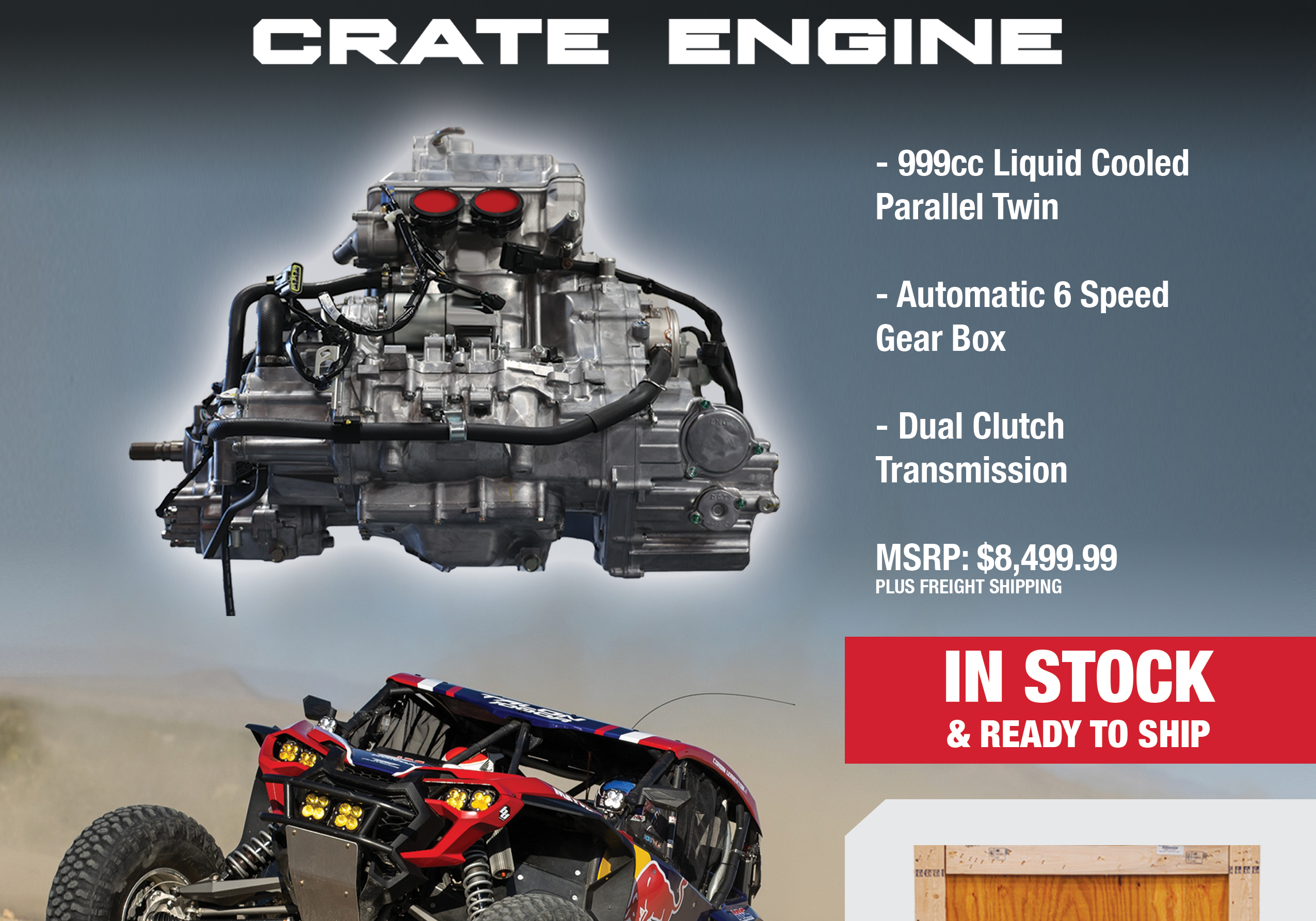 IN STOCK - Factory Stock Honda Talon 999cc Crate Engine